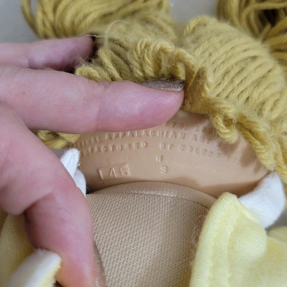 VTG‎ 1985 Cabbage Patch Kids Doll HM 3 Blonde Hair Pigtails Original Yellow Suit
